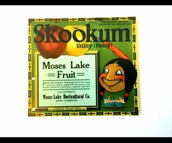 Skookum Moses Lake Fruit Crate Label