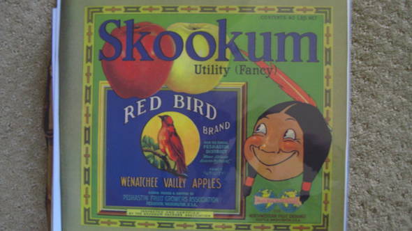 Skookum Red Bird Fruit Crate Label