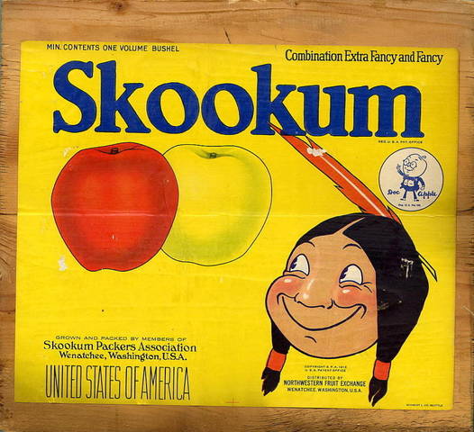 Skookum Yellow Doc Apple Fruit Crate Label