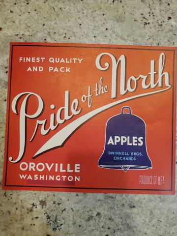 Pride Of The North 40LB Blockout Fruit Crate Label