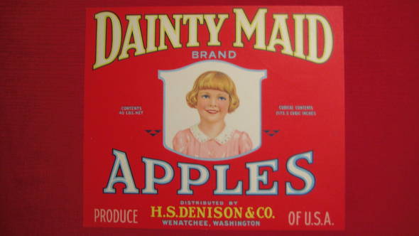 Dainty Maid Red Fruit Crate Label