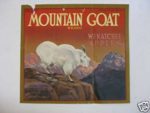 Mountain Goat red Fruit Crate Label