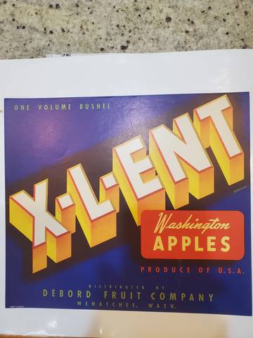 X-L-ENT Fruit Crate Label