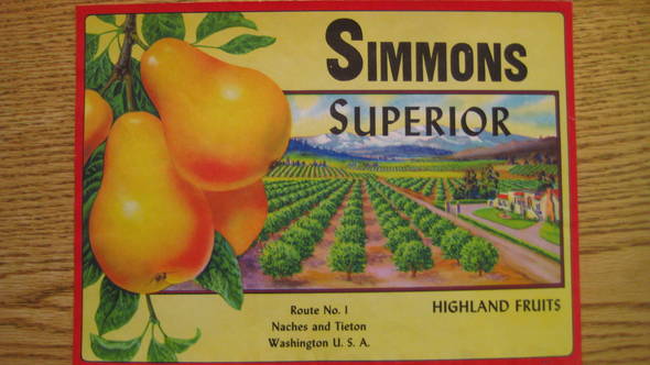 Simmons Superior Fruit Crate Label