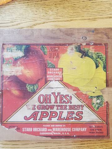 Oh Yes Cashmere Starr Orchard Fruit Crate Label