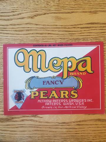 Mepa fancy Fruit Crate Label