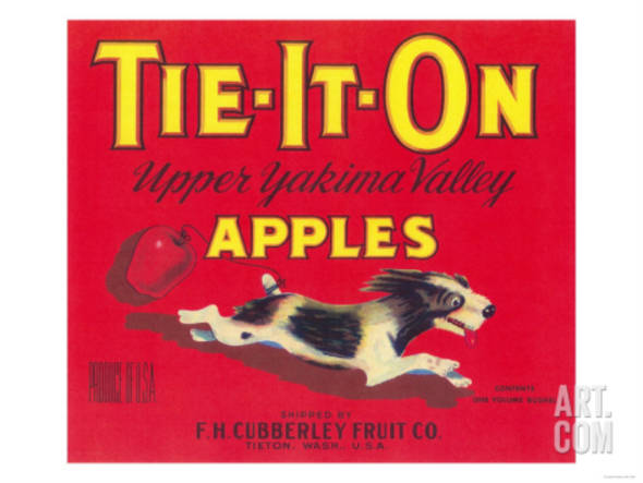 Tie-It-On Red Fruit Crate Label