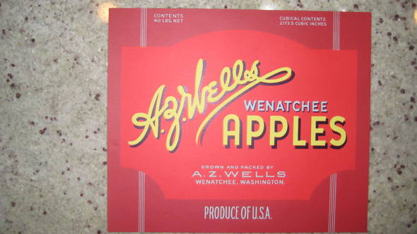 A.Z.Wells Fruit Crate Label